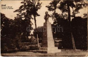 1917 Arad, Ferenc József szobor a várban. Vasúti levelezőlapárusítás 4804. / statue of Franz Joseph in the castle (EK)