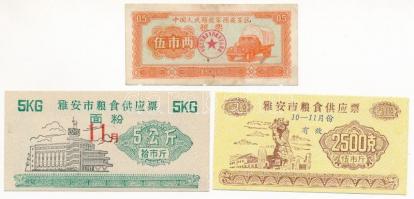 Kína ~1960-1970. 3db klf rizsjegy T:I,III China ~1960-1970. 3pcs of diff rice coupons C:UNC,F
