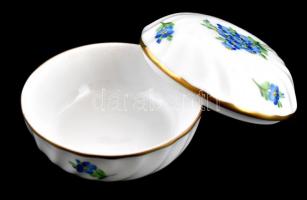 Herendi virág mintás bonbonniere. Kézzel festett, jelzett, hibátlan. d: 6,5 cm