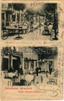 1901 Arad, Kass sörcsarnok, belső és kerthelyiség / beer hall interior, garden (EK)