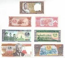 Laosz 1963-2002. 7db-os bankjegy tétel T:I-II Lao 1963-2002. 7pcs of banknotes C:UNC-XF