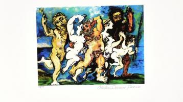 Pablo Picasso (1881-1973): Szirének (Selenus dancing in company). Computer print, papír. Collection Domaine Picasso jelzéssel. Számozott: 23/500. Lap bal alsó sarkában olvashatatlan, halvány szárazpecséttel. Tanúsítvánnyal. 21,5x29 cm