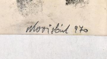 Olvashatatlan jelzéssel: Női akt. Papír, szénrajz, paszpartuban, üvegezett keretben, 41x20 cm