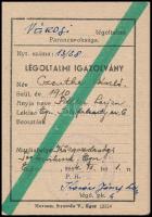 1954 Eger, Légoltalmi igazolvány