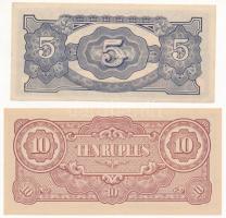 Burma / Japán megszállás 1942-1944. 5R + 10R T:I,I-
Burma / Japanese occupation 1942-1944. 5 Rupees...