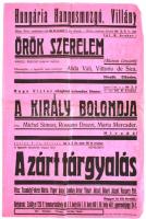 Villány, Hungária Hangosmozgó, moziplakát, 46,5x31 cm