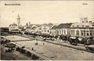 1917 Marosvásárhely, Targu Mures; Fő tér, piac. Vasúti levelezőlapárusítás 358. / main square, market