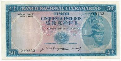 Timor / Portugál gyarmat 1967. 50Esc T:III szép papír Timor / Portugese colony 1967. 50 Escudos C:F fine paper Krause 27.