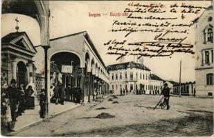 1914 Lugos, Lugoj; Bazár sor. Nagel Sándor kiadása / street, shops
