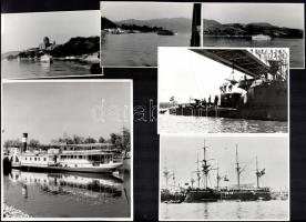 cca 1940-1960 10 db hajófotó, közte Táncsics, Zsófia stb., 7,5x13,5 cm és 19x18 cm közötti méretekben
