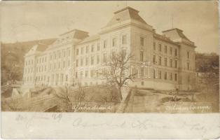1900 Selmecbánya, Banská Stiavnica; Új akadémia / the new academy. photo (ragasztónyom / glue marks)