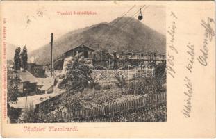 1905 Tiszolc, Tisovec; drótkötélpálya, iparvasút. Lechnitzky O. fénynyomdája kiadása / mine, aerial tramway, ropeway transport, industrial railway (fl)