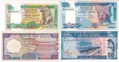 Srí Lanka 1989-2010. 10R-50R (4xklf) T:I-III Sri Lanka 1989-2010. 10 Rupees - 50 Rupees (4xdiff) C:UNC-F