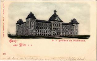 Wien, Vienna, Bécs XIX. K.k. Hochschule für Bodenkultur / Soil culture school