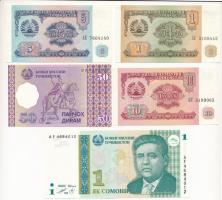Tádzsikisztán 1994-1999. 1R-50D (5xklf) T:I,I- Tajikistan 1994-1999. 1 Ruble - 50 Dirams (5xdiff) C:UNC,AU