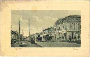 1911 Galánta, Fő utca, üzletek, lovaskocsi. W. L. Bp. 4474. / main street, shops, horse-drawn carriage (EK)