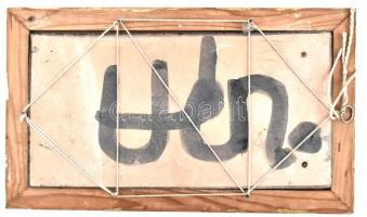 Vén Edit (1937-): Lányok korsóval és tállal. Zománcfesték, kerámia,  jelzett a hátoldalán, fa keretb...