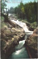 1910 Tátra, Magas-Tátra, Vysoké Tatry; Tarpatak alsó vízesése. Cattarino S. utóda Földes Samu kiadás...