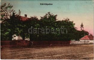 1917 Kál-Kápolna, utca, templom. Vasúti levelezőlapárusítás 3112.