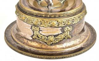 Argentor alpakka kínáló puttókkal, üvegbetét nélkül. Jelzett m: 25 cm