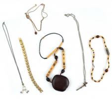 Vegyes bizsu tétel, nyakláncok, karkötők, 6 db