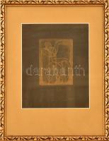 Korányi Gábor (1952-): Analysis (Duet), 1992. Monotípia, papír, jelzett, 1/1 (!). Üvegezett fa keret...