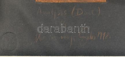 Korányi Gábor (1952-): Analysis (Duet), 1992. Monotípia, papír, jelzett, 1/1 (!). Üvegezett fa keret...