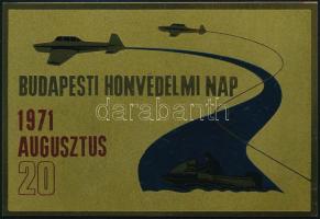 1971 Budapesti honvédelmi nap, zománcozott fém tábla, 7,5x11 cm