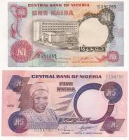 Nigéria 1973-1978. 1N + 2002. 5N T:III,I Nigeria 1973-1978. 1 Naira + 2002. 5 Naira C:F,UNC