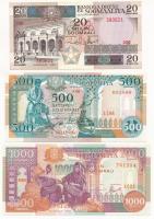 Szomália 1989. 20Sh + 1996. 500Sh + 1000Sh T:I,I-  Somalia 1989. 20 Shilling + 1996. 500 Shilling + 1000 Shilling C:UNC,AU