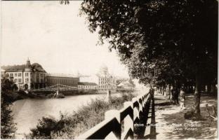 1933 Nagyvárad, Oradea; Aleia Crisului / Körös korzó, híd / Cris riverside promenade, bridge