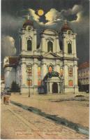1911 Temesvár, Timisoara; Belváros, Dóm-templom / Dom-Kirche / church, street view (EK)