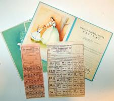 1942 Állami finomliszt és kenyérjegy 2 db + 3db Magyar Királyi Posta távirat