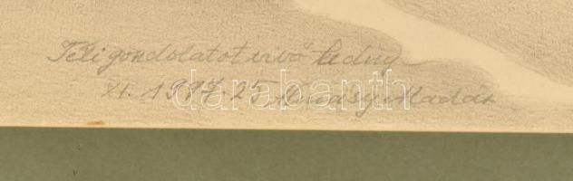 Almásy Aladár (1946-): Téli gondolatot vivő leány, 1997. Ceruza, papír, jelzett és datált (XI. 1997....