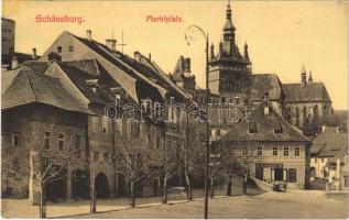 1910 Segesvár, Schässburg, Sighisoara; Marktplatz / Vásártér, Girscht üzlete. Verlag v. H. Zeidner Karten No. 41. / market, street view, shops (r)