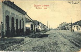 1910 Zsibó, Jibou; Rákóczi utca, posta (?). W.L. Bp. 6068. Czenk György utódai kiadása / street, post office (?) (EK)