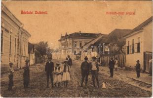 1910 Zsibó, Jibou; Kossuth utca, járásbíróság, községháza. Zsibói nyomdavállalat kiadása. W. L. (?) 452. / street view, district court, town hall (kis szakadás / small tear)