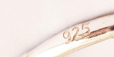 Ezüst(Ag) fluorit köves fülbevalópár, jelzett, h: 4 cm, bruttó: 4,59 g