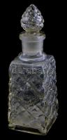 H. Kielhauser Graz feliratú metszett üveg, dugóval, kis csorbával, m: 20 cm
