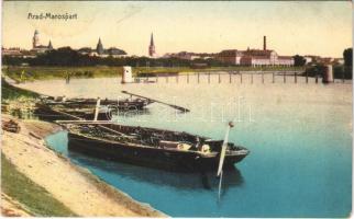1910 Arad, Maros-part, csónakok. Ingusz J. és Fia kiadása / Mures riverbank, boats (EK)