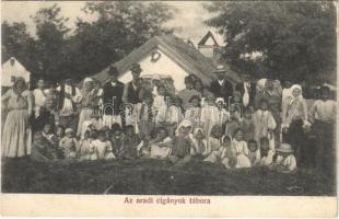 1912 Arad, cigányok tábora, folklór. Weisz Hugó felétele. Az aradi munkástelep kiadása / Gypsy folklore, Gypsy camp in Arad (EK)