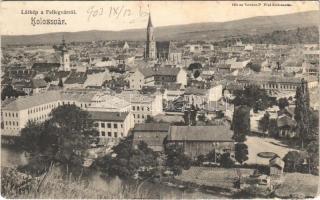 1903 Kolozsvár, Cluj; látkép. Kováts P. Fiai kiadása / general view (ázott sarkak / wet corners)