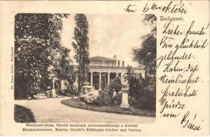 1901 Budapest VI. Munkácsi utca, Stróbl Alajos tanárnak szobrászműterme a kerttel (Epreskert). Ganz Antal 60. (EK)
