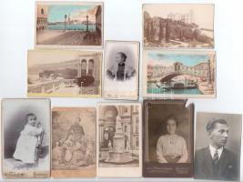 cca 1880-1920 51 db, túlnyomórészt vizitkártya, benne városképek, történelmi képek, portrék