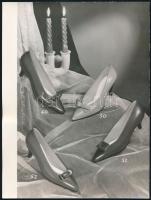 cca 1950-60 Leichtner Erzsébet (1915-2007): 3 db felvétel a kor divatos női cipőiról, egyik a TANNIM...