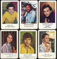 10 db színész kártyanaptár az 1970-es évekből