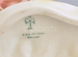 Ens rózsa, kézzel festett, jelzett, apró lepattanásokkal, 16x7 cm