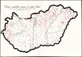 1930 4 db tematikus Magyarország térkép: tanítói lakások, földbirtokreform, tüdőbeteg gondozók, házépítkezés. 43x30 cm