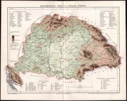 1900 4 db tematikus Magyarország térkép: Hegy- és vízrajzi térkép, 3 db történelmi térkép. 30x24 cm
