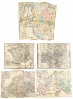 cca 1870-1880 9 db magyar nyelvű ország térkép 30x24 cm ig , körbevágva